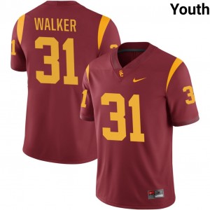 Youth Football University of Southern California #31 Jadyn Walker University College Jerseys - Cardinal