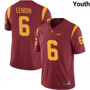 Youth Football The USC Trojan Family #6 Makai Lemon Stitched College Jersey - Cardinal