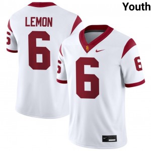 Youth Football University of Southern California #6 Makai Lemon Alumni College Jerseys - White