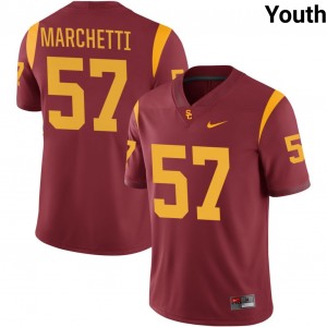 Youth Football Trojans #57 Roman Marchetti Player College Jersey - Cardinal