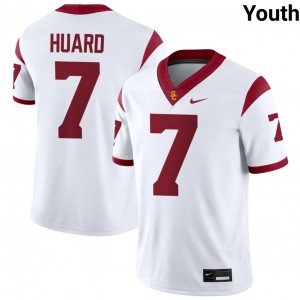 Youth Football University of Southern California #7 Sam Huard Stitched College Jerseys - White