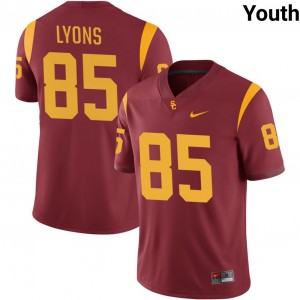 Youth Football The USC Trojan Family #85 Walker Lyons Embroidery College Jersey - Cardinal