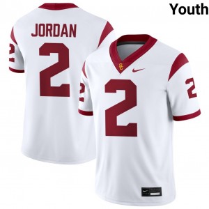 Youth Football The USC Trojan Family #2 Waymond Jordan NCAA College Jerseys - White