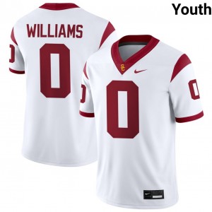 Youth Football USC #0 Zacharyus Williams Stitched College Jerseys - White
