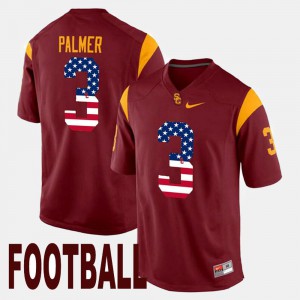 Men #3 USC US Flag Fashion Carson Palmer college Jersey - Maroon