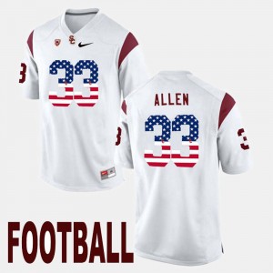 Men USC US Flag Fashion #33 Marcus Allen college Jersey - White