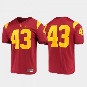 Men's #43 Trojans Game college Jersey - Cardinal