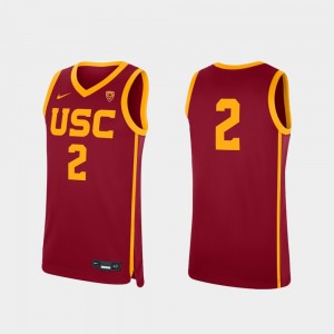 Mens #2 USC Replica Basketball college Jersey - Cardinal