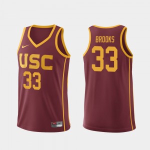 Mens USC Trojans Basketball #33 Replica J'Raan Brooks college Jersey - Cardinal