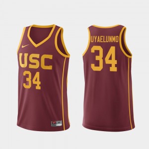 Mens #34 USC Replica Basketball Victor Uyaelunmo college Jersey - Cardinal