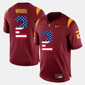 Men's #2 US Flag Fashion USC Robert Woods college Jersey - Maroon