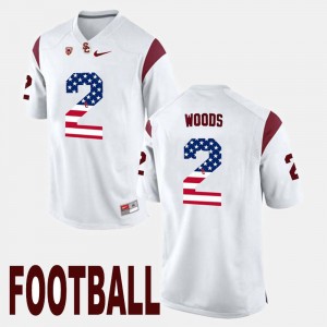 Mens US Flag Fashion USC #2 Robert Woods college Jersey - White