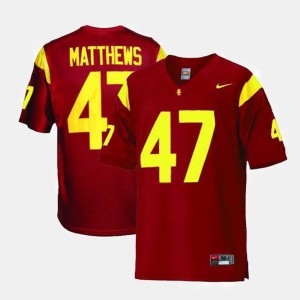 Men USC Trojan Football #47 Clay Matthews college Jersey - Red