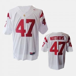 Youth(Kids) Football USC #47 Clay Matthews college Jersey - White