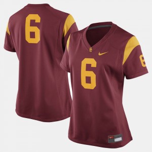 Womens Football USC Trojans #6 college Jersey - Cardinal