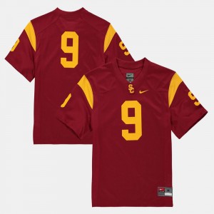 Kids #9 Trojans Football college Jersey - Cardinal