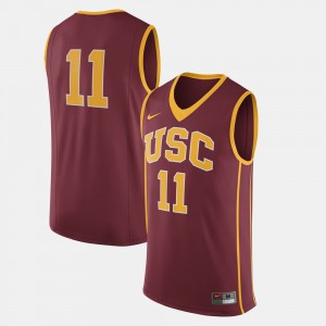 Men USC Trojan Football #11 college Jersey - Cardinal