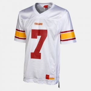 Men Football #7 USC Trojan college Jersey - White