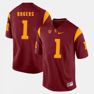 Men Trojans #1 Pac-12 Game Darreus Rogers college Jersey - Red