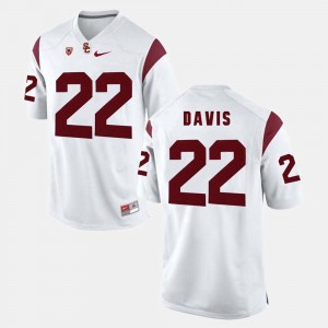 Men Pac-12 Game #22 Trojans Justin Davis college Jersey - White