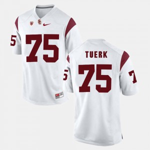 Mens #75 USC Trojan Pac-12 Game Max Tuerk college Jersey - White