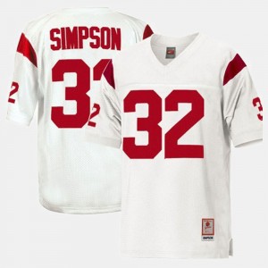 Kids Football Trojans #32 O.J. Simpson college Jersey - White