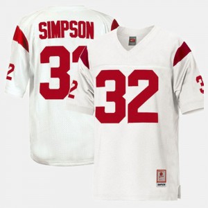 Men Football Trojans #32 O.J. Simpson college Jersey - White