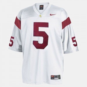 Youth Trojans Football #5 Reggie Bush college Jersey - White