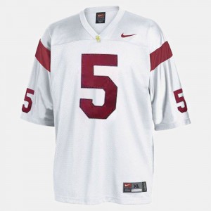 Men Football #5 USC Reggie Bush college Jersey - White