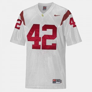 Kids Football #42 Trojans Ronnie Lott college Jersey - White