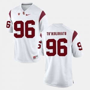 Men #96 Pac-12 Game Trojans Stevie Tu'ikolovatu college Jersey - White