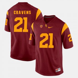 Men's USC #21 Pac-12 Game Su'a Cravens college Jersey - Red