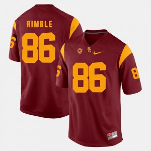 Men's USC Trojans Pac-12 Game #86 Xavier Grimble college Jersey - Red