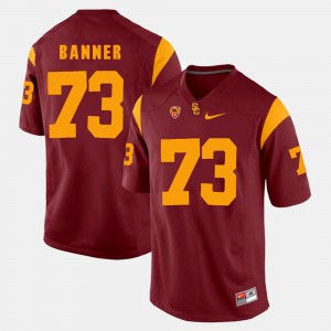 Mens USC Trojan #73 Pac-12 Game Zach Banner college Jersey - Red