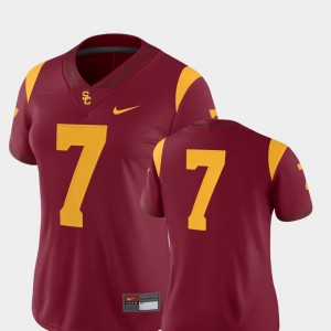 Ladies Football 2018 Game Trojans #7 college Jersey - Cardinal