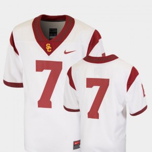 Kids Team Replica Football USC Trojan #7 college Jersey - White