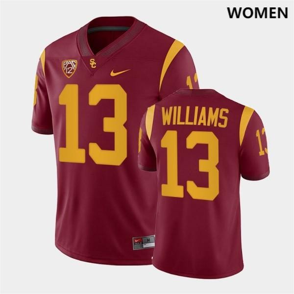 Womens USC Trojans 13 Football Caleb Williams College Jersey Cardinal